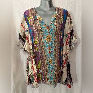 NWT Johnny Was boho blouse tunic top flowy spring summer festival